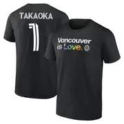 Men's Vancouver Whitecaps ＃1 Yohei Takaoka White Black Name & Number City Pride T-Shirt