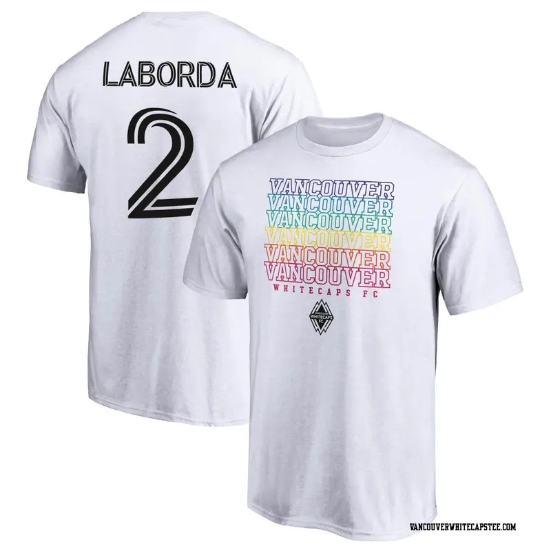 Men's Vancouver Whitecaps ＃2 Mathías Laborda White Name & Number City Pride T-Shirt