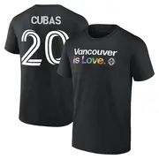 Men's Vancouver Whitecaps ＃20 Adrián Cubas White Black Name & Number City Pride T-Shirt