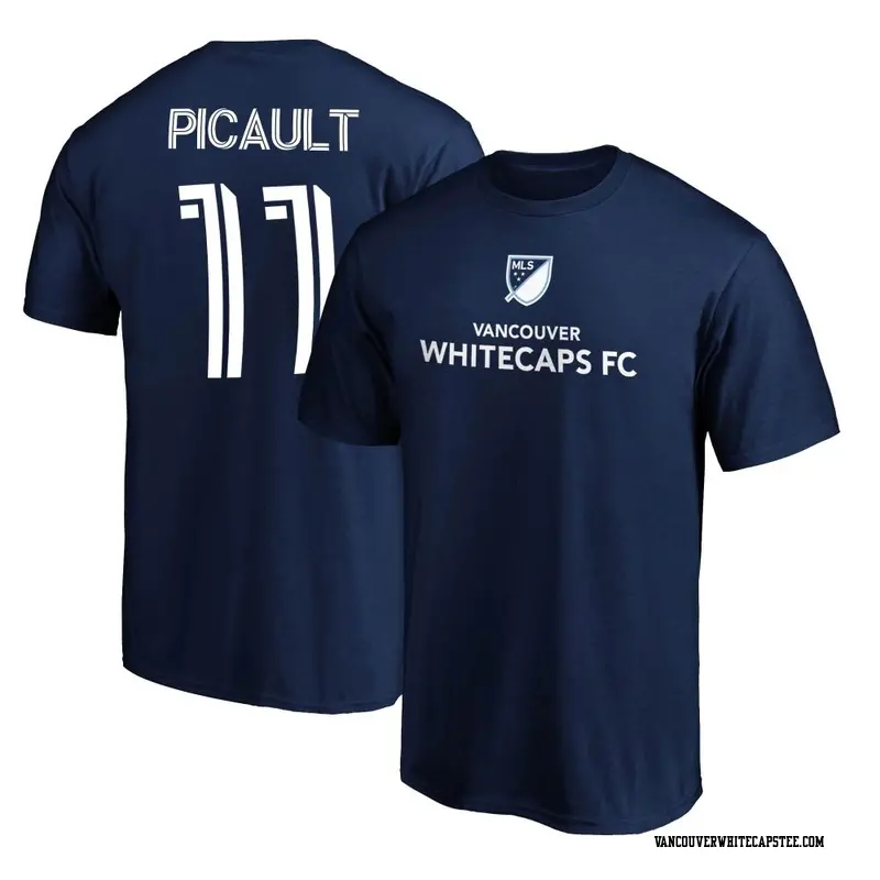 Youth Vancouver Whitecaps ＃11 Fafà Picault White Navy Name & Number T-Shirt