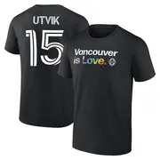 Youth Vancouver Whitecaps ＃15 Bjørn Inge Utvik White Black Name & Number City Pride T-Shirt