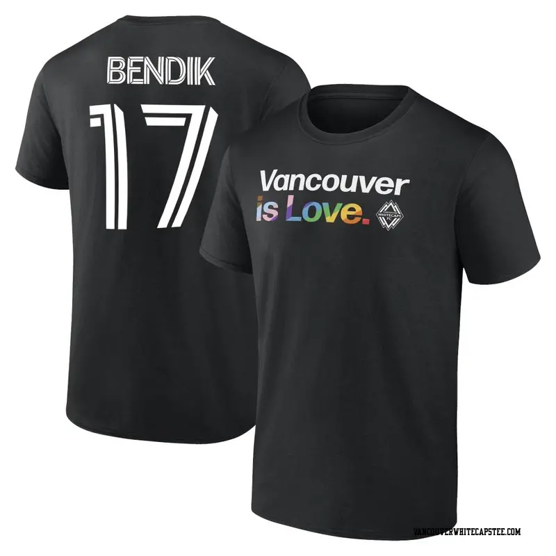 Youth Vancouver Whitecaps ＃17 Joe Bendik White Black Name & Number City Pride T-Shirt