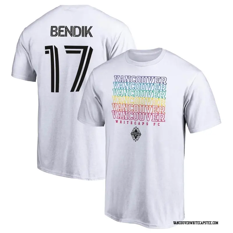 Youth Vancouver Whitecaps ＃17 Joe Bendik White Name & Number City Pride T-Shirt