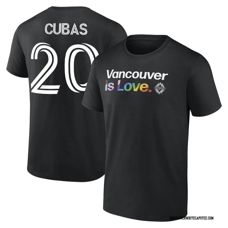 Youth Vancouver Whitecaps ＃20 Adrián Cubas White Black Name & Number City Pride T-Shirt