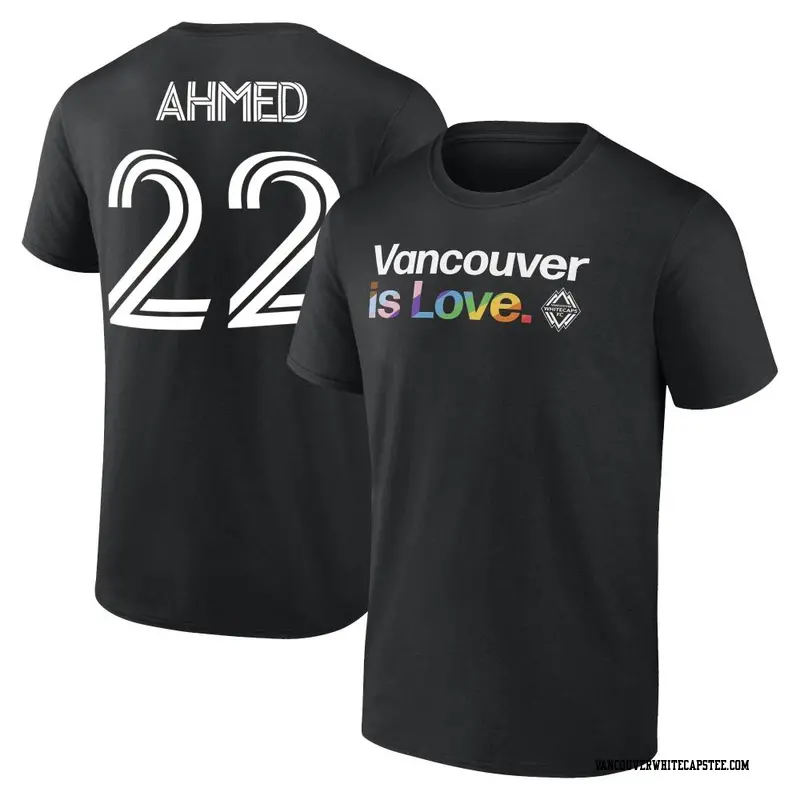 Youth Vancouver Whitecaps ＃22 Ali Ahmed White Black Name & Number City Pride T-Shirt