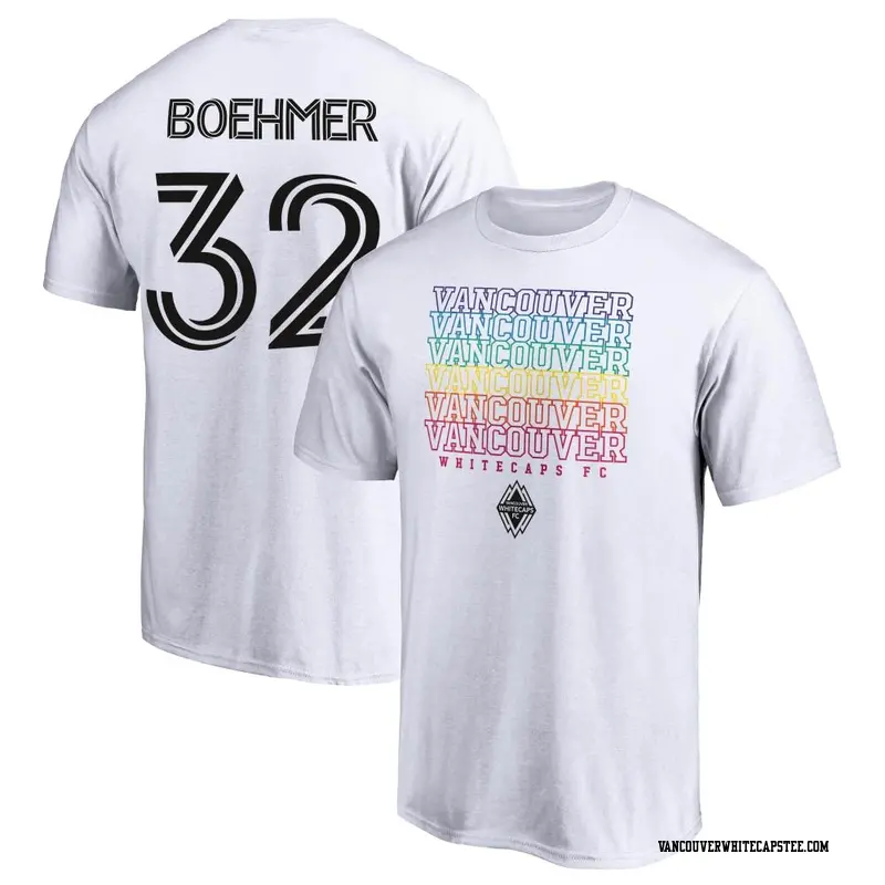 Youth Vancouver Whitecaps ＃32 Isaac Boehmer White Name & Number City Pride T-Shirt