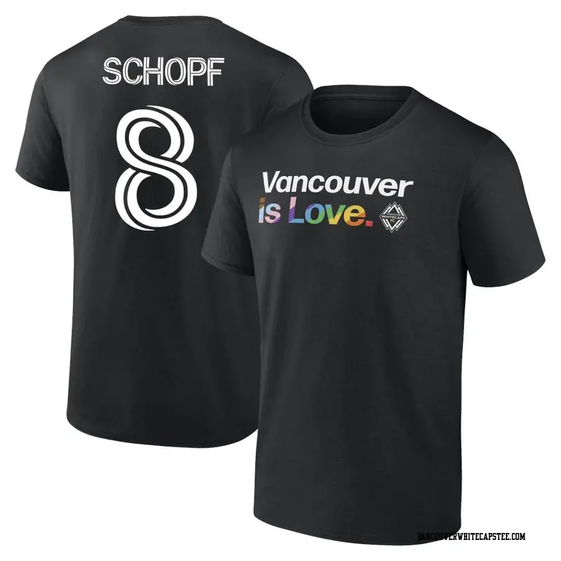 Youth Vancouver Whitecaps ＃8 Alessandro Schöpf White Black Name & Number City Pride T-Shirt