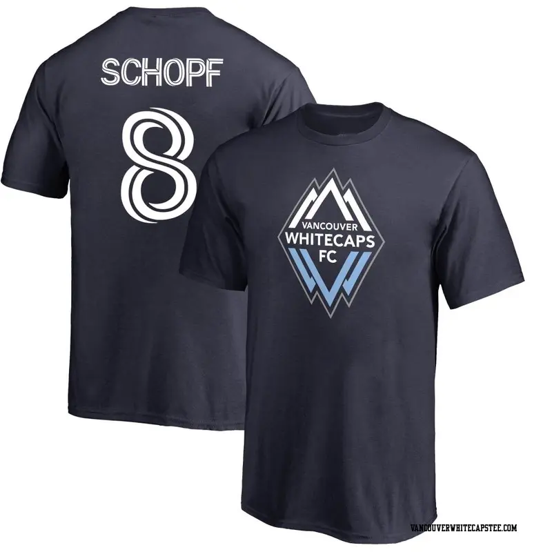 Youth Vancouver Whitecaps ＃8 Alessandro Schöpf White Navy Name & Number Primary T-Shirt